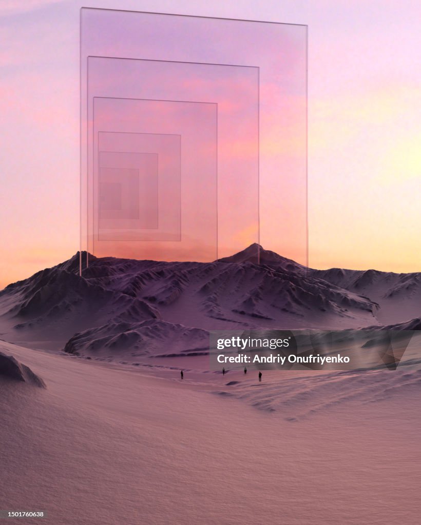 Opened portal in the night sky.