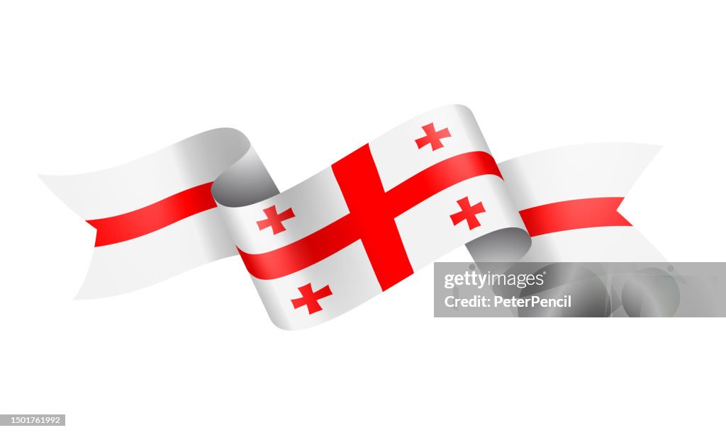 Georgia flag Ribbon - Vector Stock Illustration