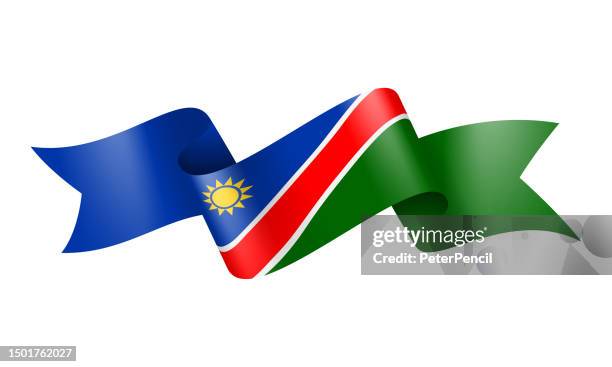 namibia flag ribbon - vector stock illustration - namibia flag stock illustrations