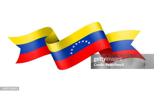 illustrazioni stock, clip art, cartoni animati e icone di tendenza di nastro della bandiera del venezuela - illustrazione vettoriale - bandiera del venezuela