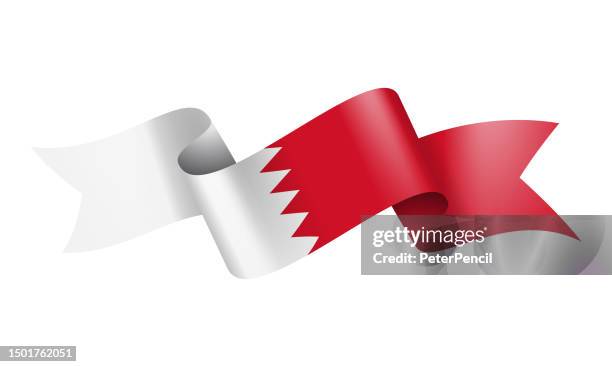 bahrain-flagge band - vektor stock illustration - bahrain stock-grafiken, -clipart, -cartoons und -symbole