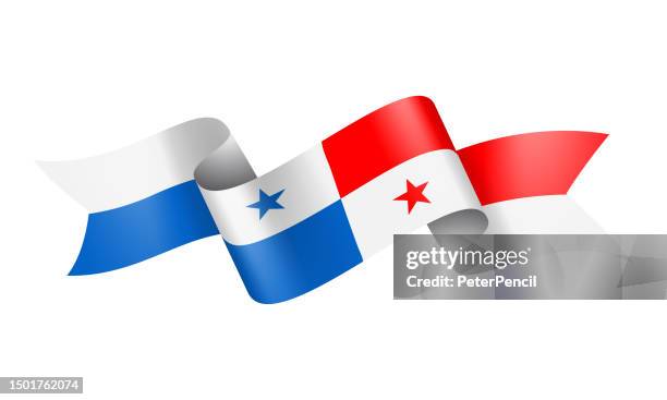 ilustraciones, imágenes clip art, dibujos animados e iconos de stock de cinta de la bandera de panamá - ilustración de stock vectorial - bandera panameña