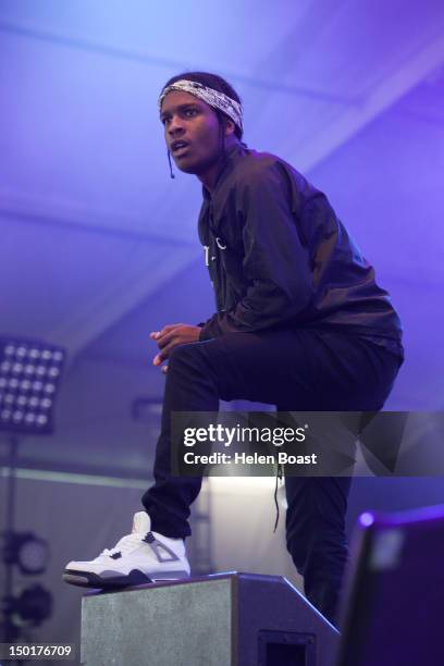 Rakim Mayers of A$ap Rocky performs on stage during Way Out West on August 11, 2012 in Gothenburg, Sweden.