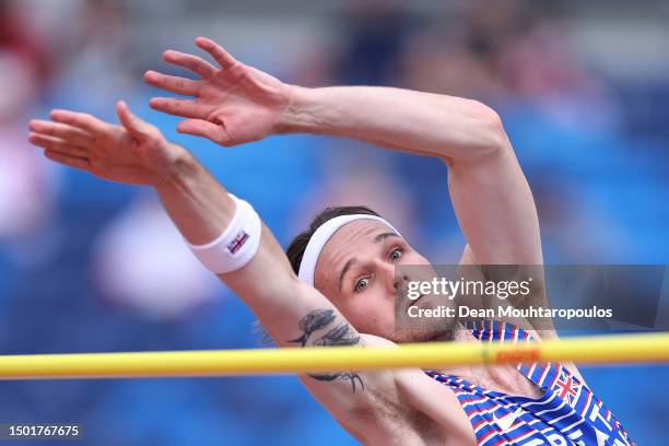 William Grimsey of Great Britain competes in the Men's High Jump - Div 1 Group A during day six of the European Team Championships 2023 at Silesian...