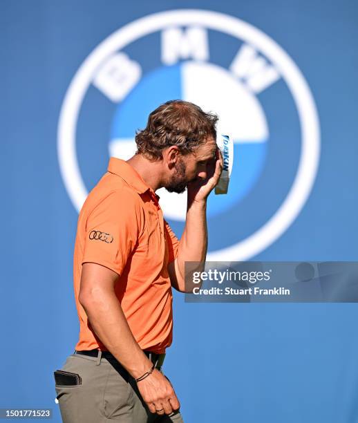 Joost Luiten of The Netherlands looks dejected on the 18th hole during Day Four of the BMW International Open at Golfclub Munchen Eichenried on June...