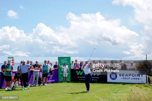 Peter Baker of England in action during Day Three of the Irish Legends 2023 at Seapoint Golf Club on June 25, 2023 in Louth, Ireland.