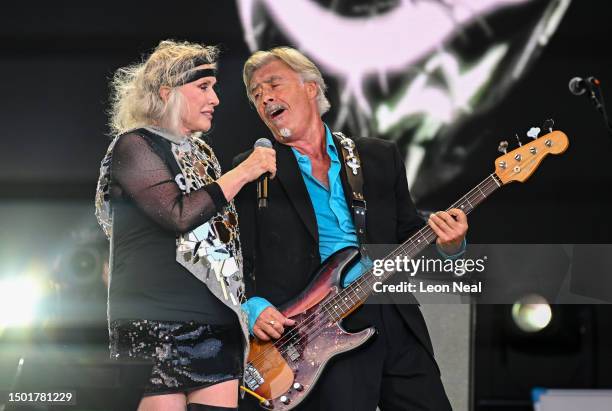 Debbie Harry and Glen Matlock of Blondie perform on stage during Day 5 of Glastonbury Festival 2023 on June 25, 2023 in Glastonbury, England.