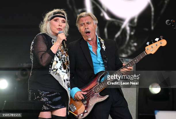 Debbie Harry and Glen Matlock of Blondie perform on stage during Day 5 of Glastonbury Festival 2023 on June 25, 2023 in Glastonbury, England.