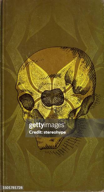 looking down skull - creative space stock illustrations