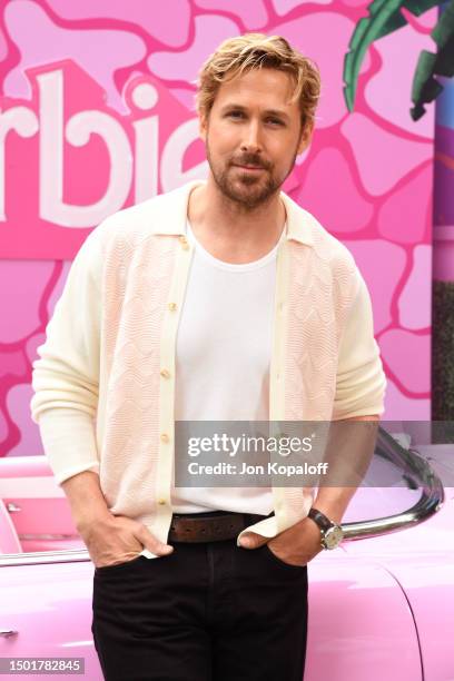 Ryan Gosling attends the press junket and photo call for "Barbie" at Four Seasons Hotel Los Angeles at Beverly Hills on June 25, 2023 in Los Angeles,...