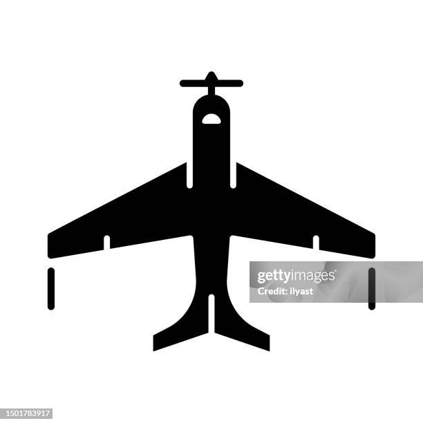 flying skills black line & fill vector icon - full flight simulator stock illustrations