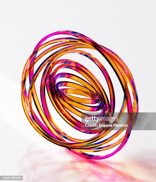 a 3d cgi organic glass torus sculptures - verbindungsblock stock-fotos und bilder