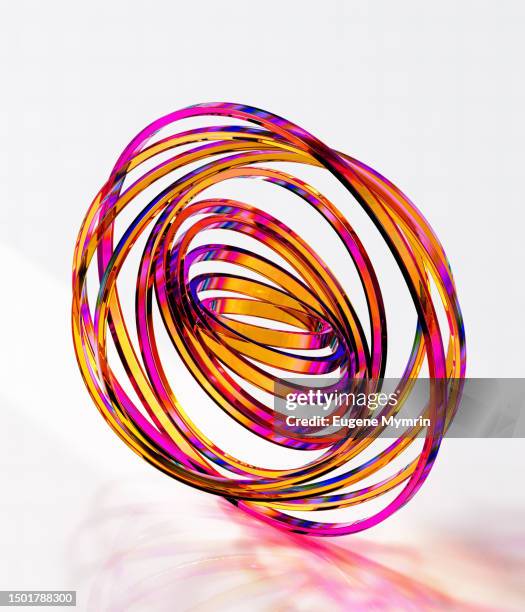 a 3d cgi organic glass torus sculptures - object stock pictures, royalty-free photos & images