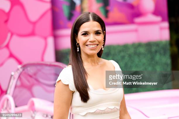 America Ferrera attends the press junket and Photo Call for "Barbie" at Four Seasons Hotel Los Angeles at Beverly Hills on June 25, 2023 in Los...