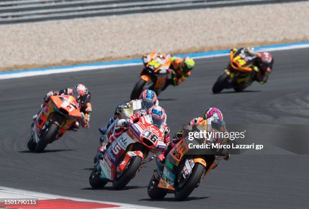 Alonso Lopez of Spain and SpeedUp Racing leads the field during the Moto2 race during the MotoGP of Netherlands - Race at TT Circuit Assen on June...