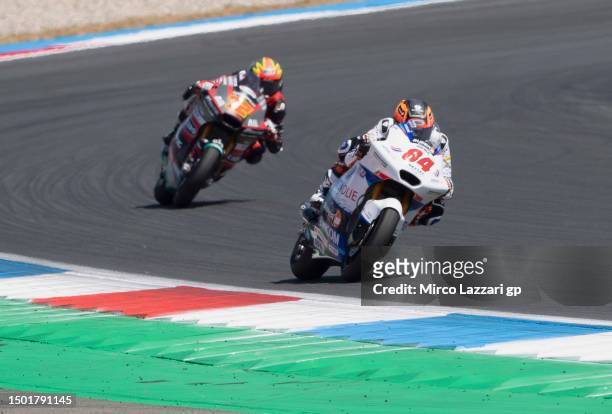 Zona Van de Goorberg of Nederland and Fieten Olie Racing GP leads the field during the Moto2 race during the MotoGP of Netherlands - Race at TT...
