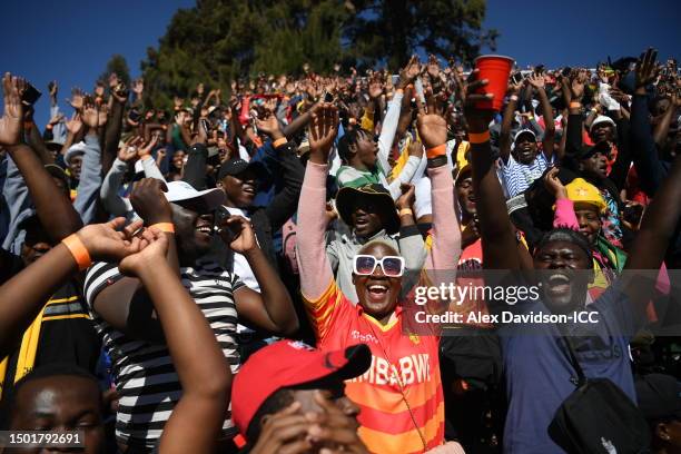Fans at Harare Sports Club on June 24, 2023 in Harare, Zimbabwe.