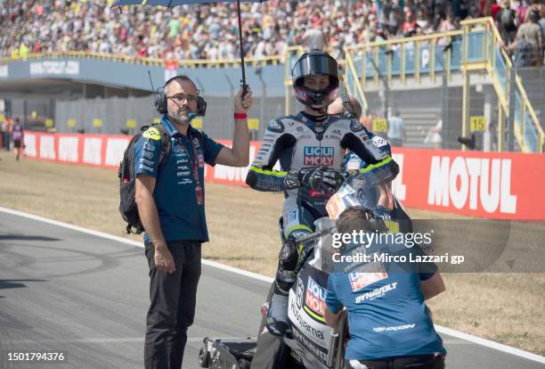 Lukas Tulovic of Germany and Liqui Moly Husqvarna Intact GP prepares to start on the grid during the Moto2 race during the MotoGP of Netherlands -...