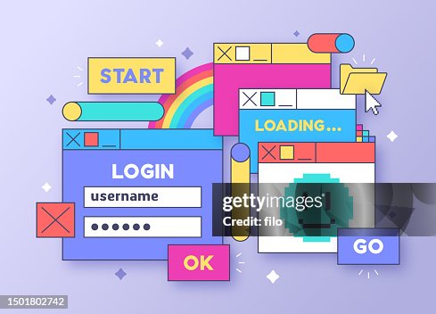 Retro Computer Window Dialog Boxes Design High-Res Vector Graphic ...