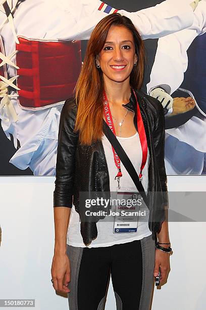 Olympian Diana Lopez visits the USA House at the Royal College of Art on August 11, 2012 in London, England.