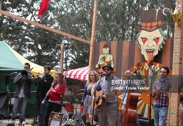 The Dustbowl Revival performs at the Dr. Flotsam's Hell Brew Review during Day 2 of the 2012 Outside Lands Music Festival held at Golden Gate Park on...