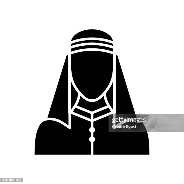 Cultural Arab Identity Black Line Fill Vector Icon High-Res Vector Graphic