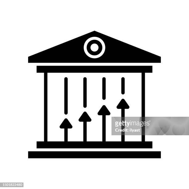 stockillustraties, clipart, cartoons en iconen met guiding governance black line & fill vector icon - fiscal policy