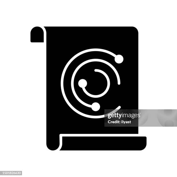 visualizing data black line & fill vector icon - lunar eclipse stock illustrations