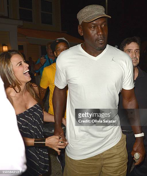 Yvette Prieto and Michael Jordan sighted at Prime 112 restaurant on August 11, 2012 in Miami, Florida.