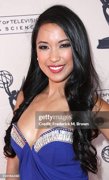 Television reporter Cyndee San Luis attends The Academy Of Television Arts & Sciences 64th Los Angeles Area Emmy Awards at the Leonard H. Goldenson...