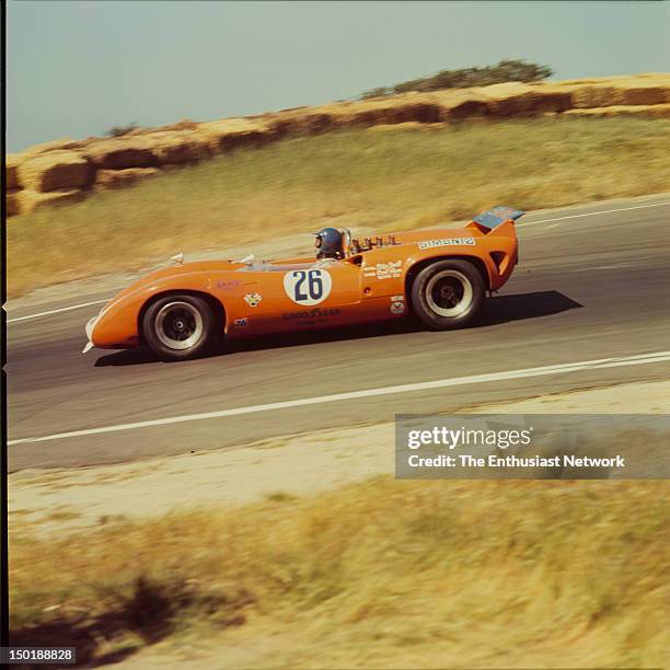 Road Racing Championships - USRRC - Laguna Seca. Skip Scott drives his Lola T70 Mk 3.