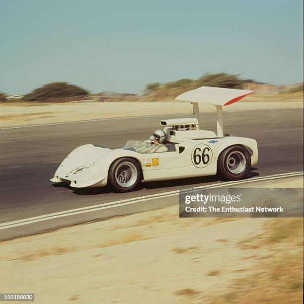 Road Racing Championships - USRRC - Laguna Seca. Jim Hall drives his Chaparral 2G