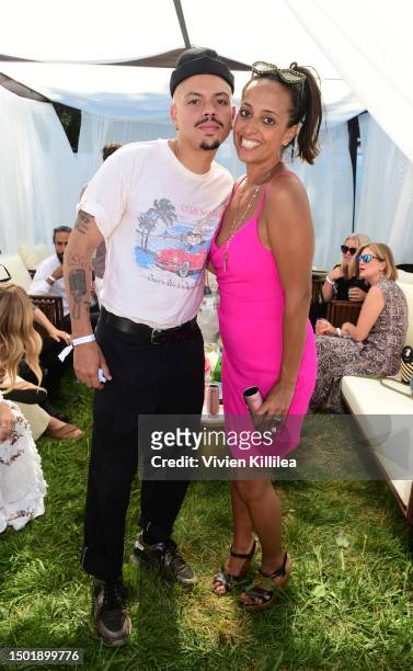 Evan Ross and Chudney Ross attend Rosé Day Los Angeles at King Gillette Ranch on June 24, 2023 in Calabasas, California.