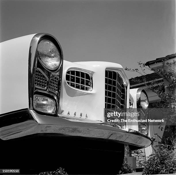 Facel Vega. Driving Around With Walt Woron - Motor Trend magazine September 1956. Parked in front of a home in Southern California. Closeup of front...