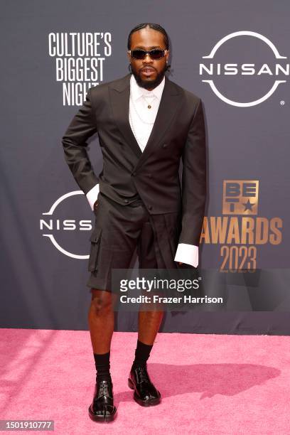 Shameik Moore attends the BET Awards 2023 at Microsoft Theater on June 25, 2023 in Los Angeles, California.