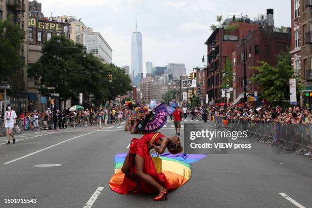 People participate in the NYC Pride March on June 25, 2023 in New York City. Heritage of Pride organizes the event and supports equal rights for...