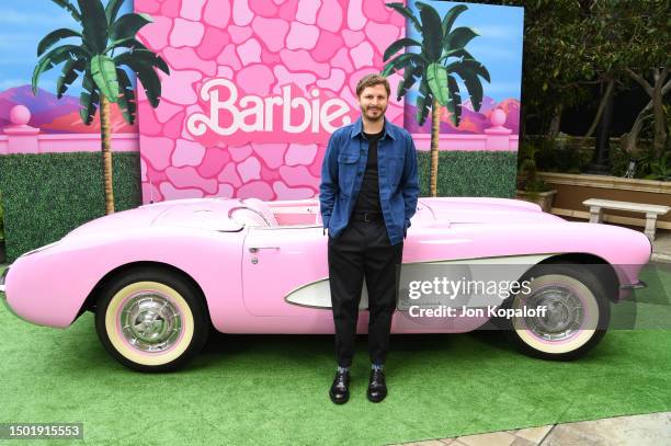 Michael Cera attends the press junket and photo call For "Barbie" at Four Seasons Hotel Los Angeles at Beverly Hills on June 25, 2023 in Los Angeles,...