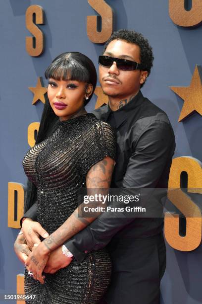 Summer Walker and Lil Meech attend the BET Awards 2023 at Microsoft Theater on June 25, 2023 in Los Angeles, California.
