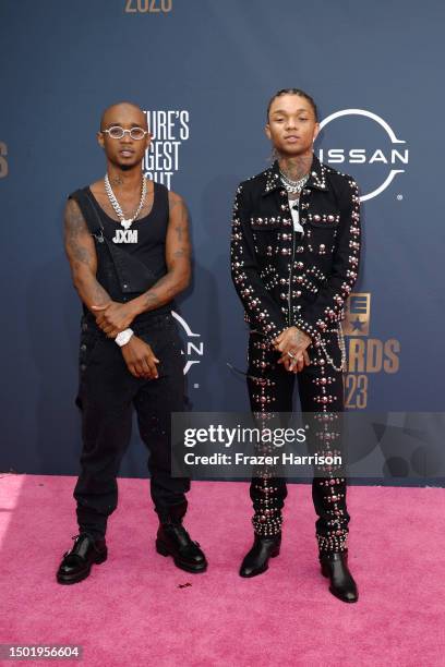 Slim Jxmmi and Swae Lee of Rae Sremmurd attend the BET Awards 2023 at Microsoft Theater on June 25, 2023 in Los Angeles, California.