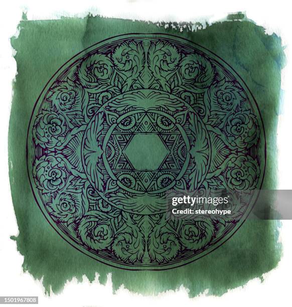 merkhaba mandala - eroded stock illustrations