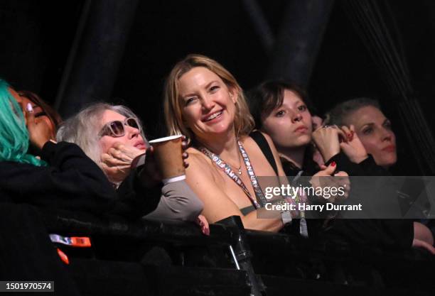 Debbie Harry and Kate Hudson during Day 5 of Glastonbury Festival 2023 on June 25, 2023 in Glastonbury, England.