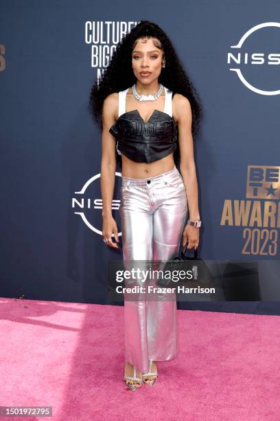 Lil Mama attends the BET Awards 2023 at Microsoft Theater on June 25, 2023 in Los Angeles, California.