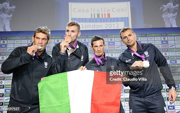 Clemente Russo of Italy silver medal in Men's Heavy Boxing, Mauro Sarmiento bronze medal in the Men's -80kg Taekwondo, Vincenzo Mangiacapre bronze...