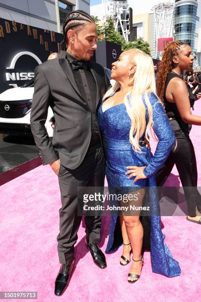 Layzie Bone and Tiny Hailey attend the BET Awards 2023 at Microsoft Theater on June 25, 2023 in Los Angeles, California.