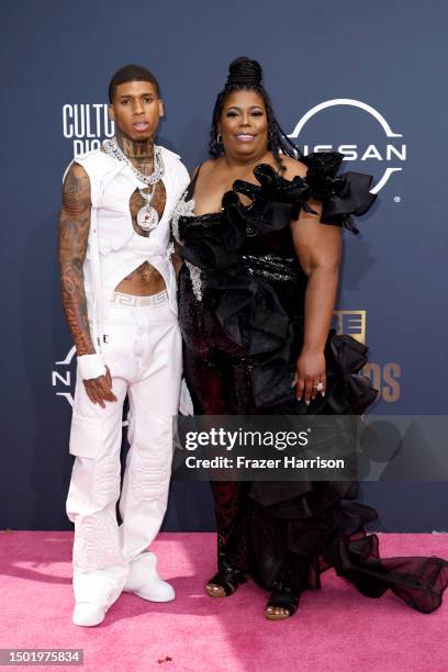 Choppa and Angela Potts attend the BET Awards 2023 at Microsoft Theater on June 25, 2023 in Los Angeles, California.