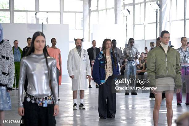 Models pose on the runway during the Doublet Menswear Spring/Summer 2024 show as part of Paris Fashion Week on June 25, 2023 in Paris, France.