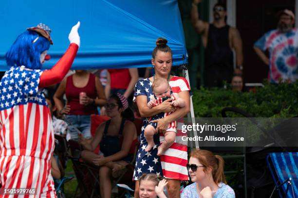 Residents participate in the annual Independence Day Parade on July 4, 2023 in Southport, North Carolina. The U.S. Declaration of Independence was...