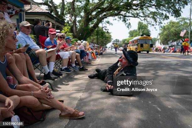 Residents participate in the annual Independence Day Parade on July 4, 2023 in Southport, North Carolina. The U.S. Declaration of Independence was...