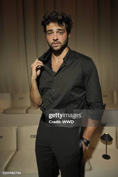 Noah Centineo at the Giorgio Armani Prive Fall 2023 Couture Collection Runway Show on July 4, 2023 in Paris, France.