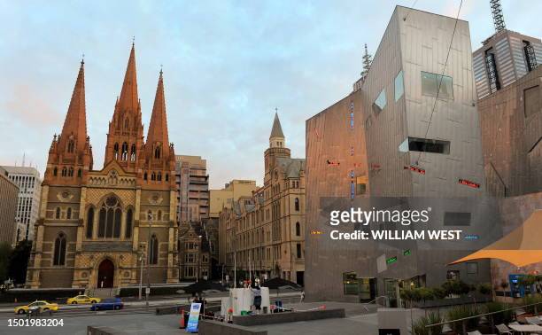 Photo taken April 2, 2010 shows a part of Federation Square , and St Paul's Cathedral . Federation Square s a cultural precinct in the city of...